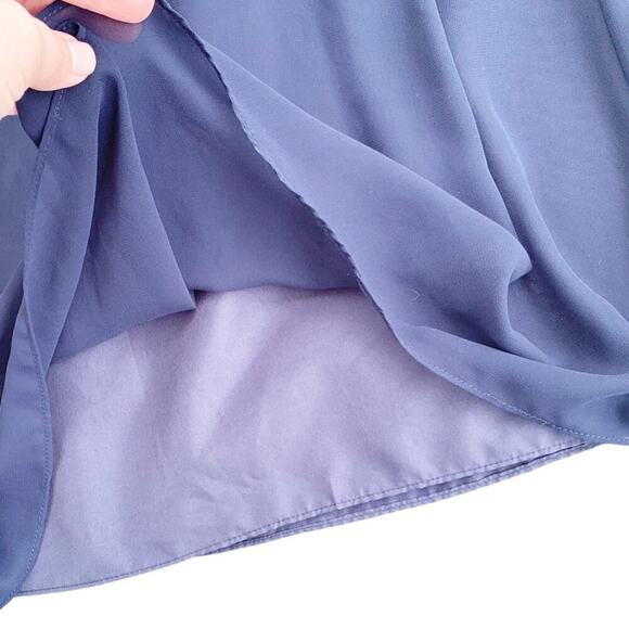 Bill Levkoff Chiffon Short Strapless Dress Sweetheart Neckline Navy 6 Bridesmaid - Picture 8 of 12